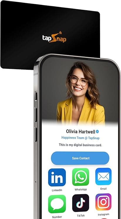 TapSnap Digital Business Card on Phone