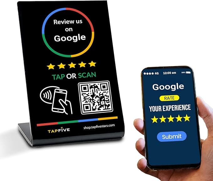 TapFive Google Review Stand